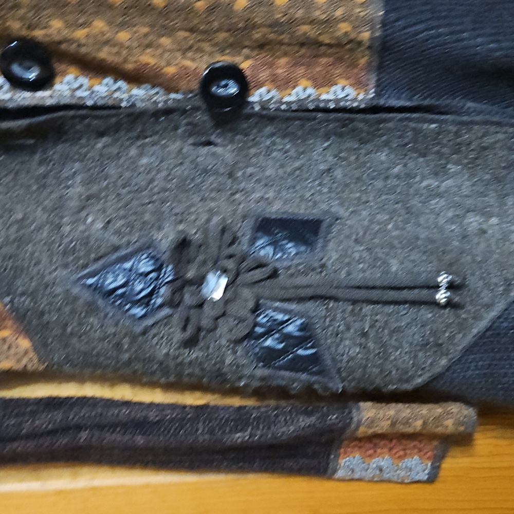 Sioni Y2k Steampunk Brown Multi Patchwork Button … - image 4